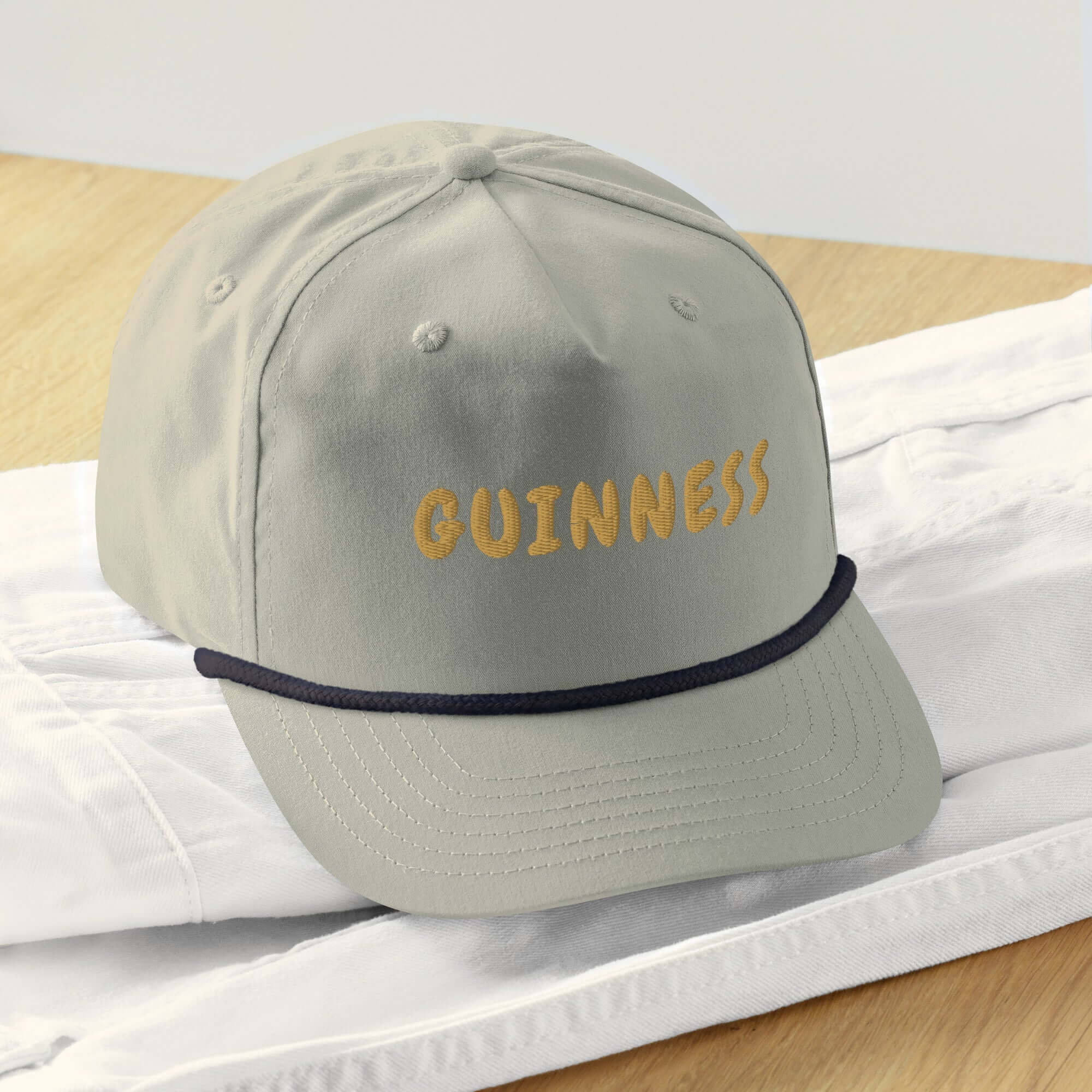 Classic Irish Stout Gold Logo Cap | Black Embroidered Hat - Stout & About