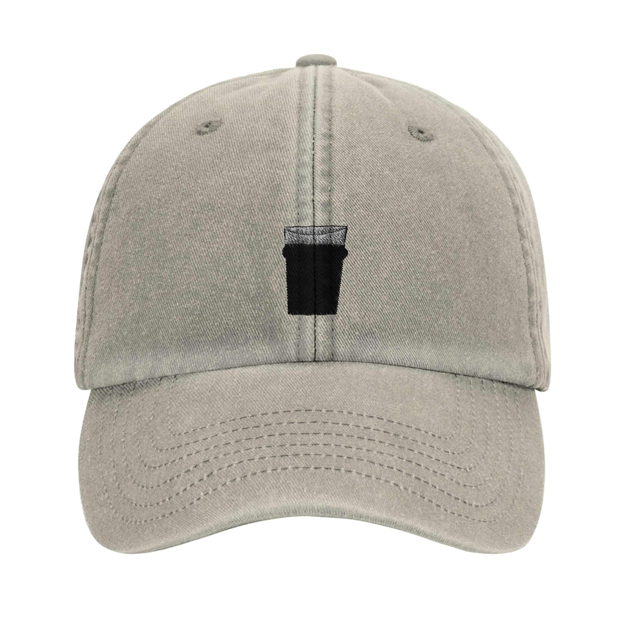 Pint of Plain Vintage Dad Hat with embroidered beer pint design, perfect for casual outings and beer lovers.