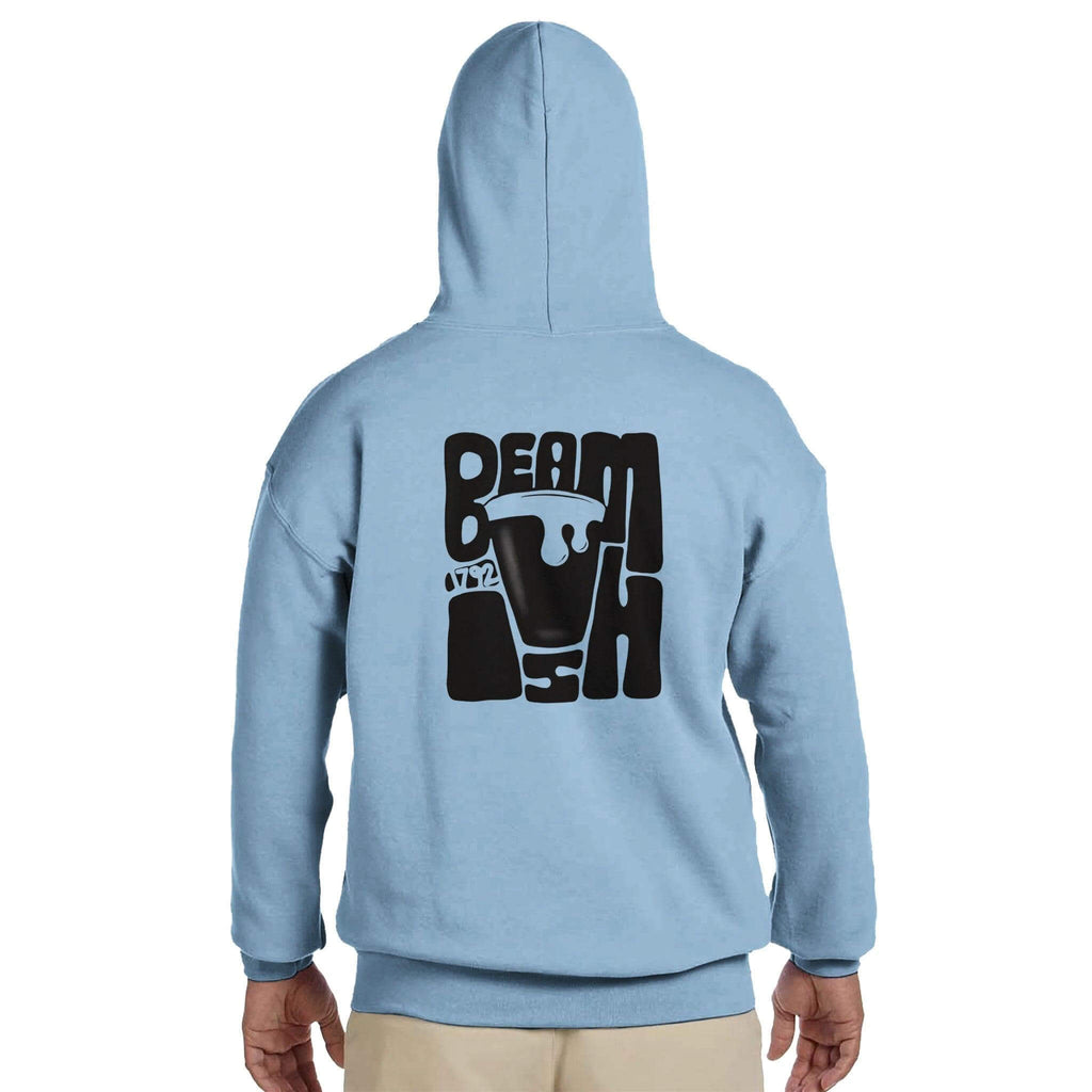 Beamish Irish Stout Hoodie in blue, featuring bold logo design on the back for beer lovers.