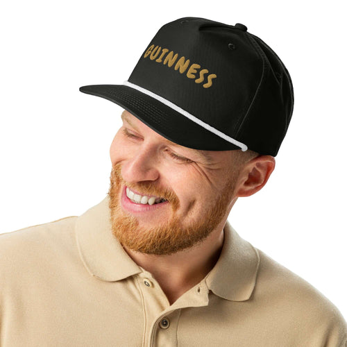 Classic Irish Stout Gold Logo Cap | Black Embroidered Hat - Stout & About