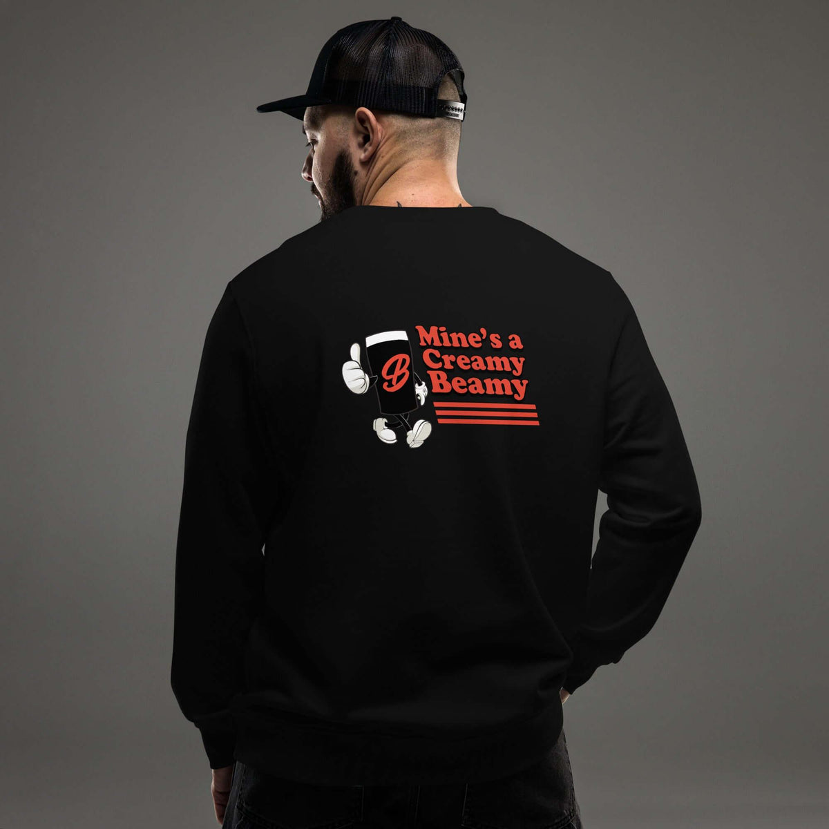 Creamy Beamy Organic Irish Stout Jumper – Beamish - Inspired Sweatshirt - Stout & About