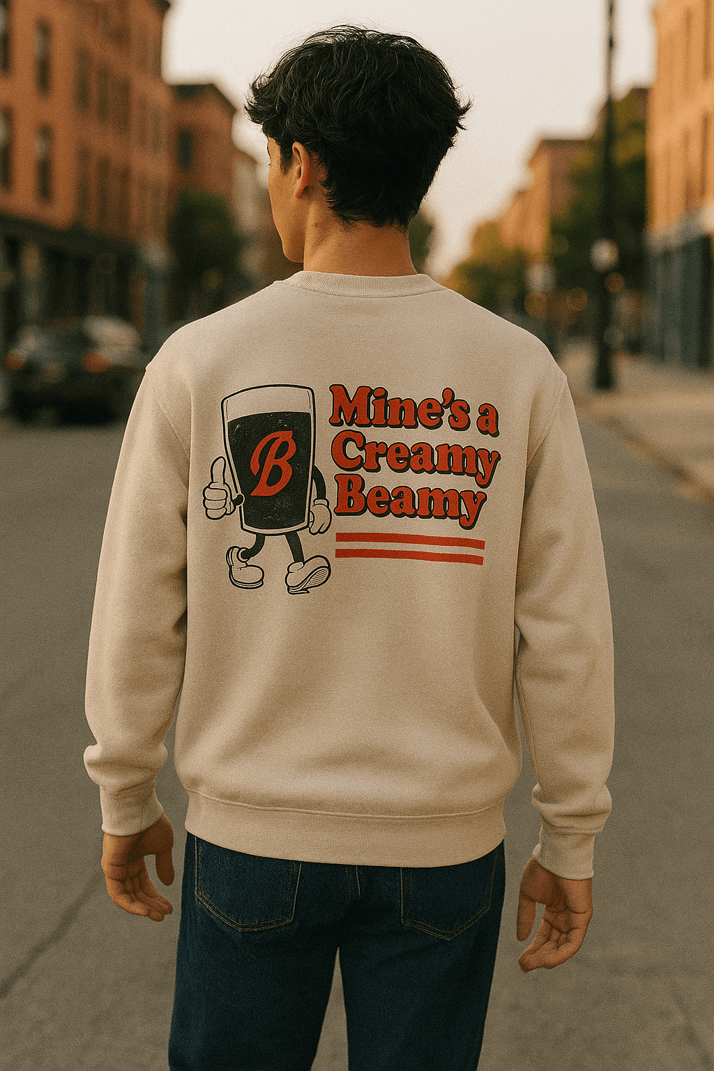 Creamy Beamy Organic Irish Stout Jumper – Beamish - Inspired Sweatshirt - Stout & About