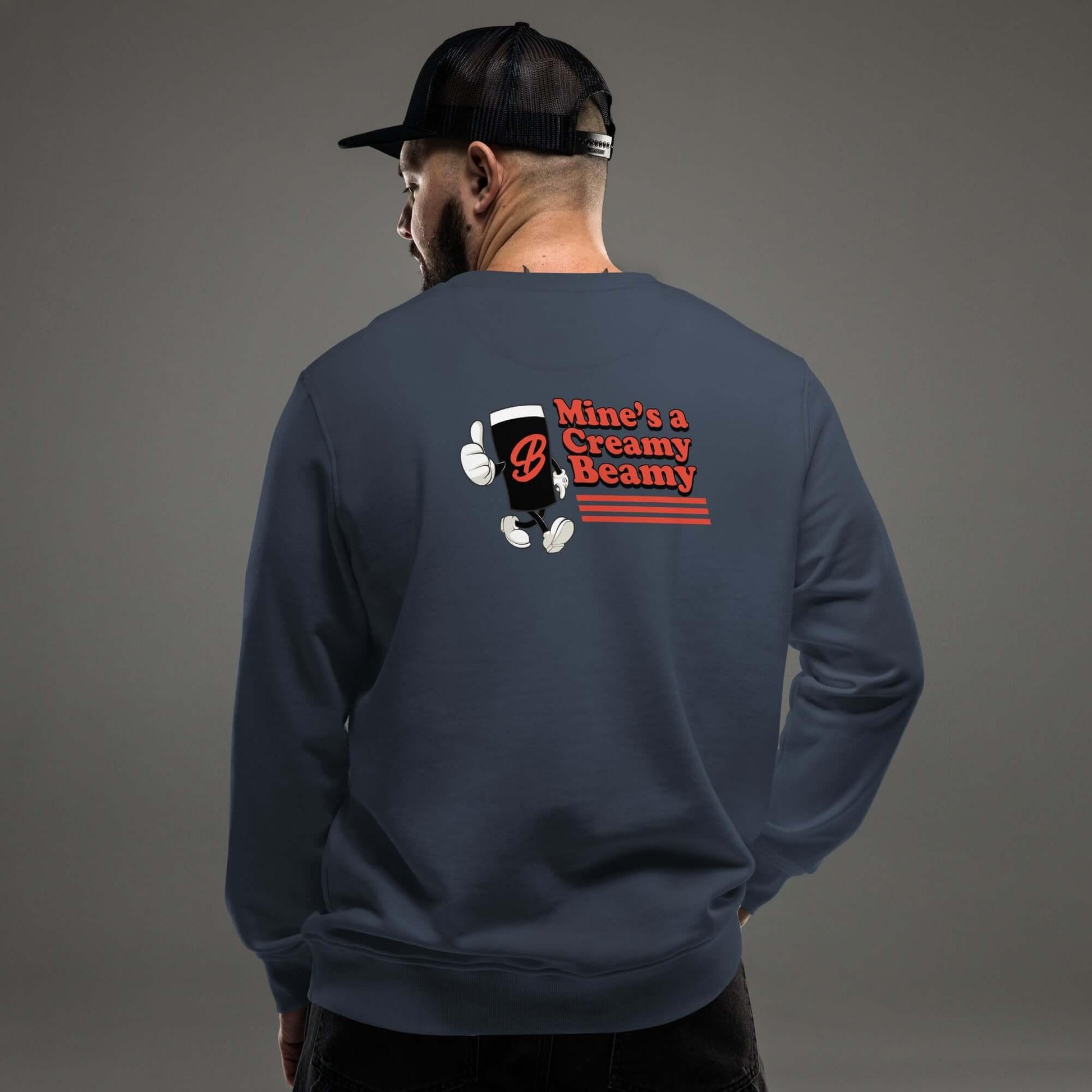 Creamy Beamy Organic Sweatshirt – Vintage Pint - Inspired Design - Stout & About