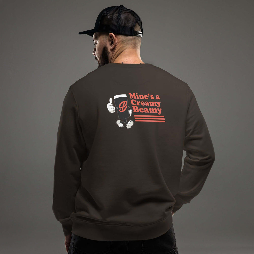 Creamy Beamy Organic Sweatshirt – Vintage Pint - Inspired Design - Stout & About