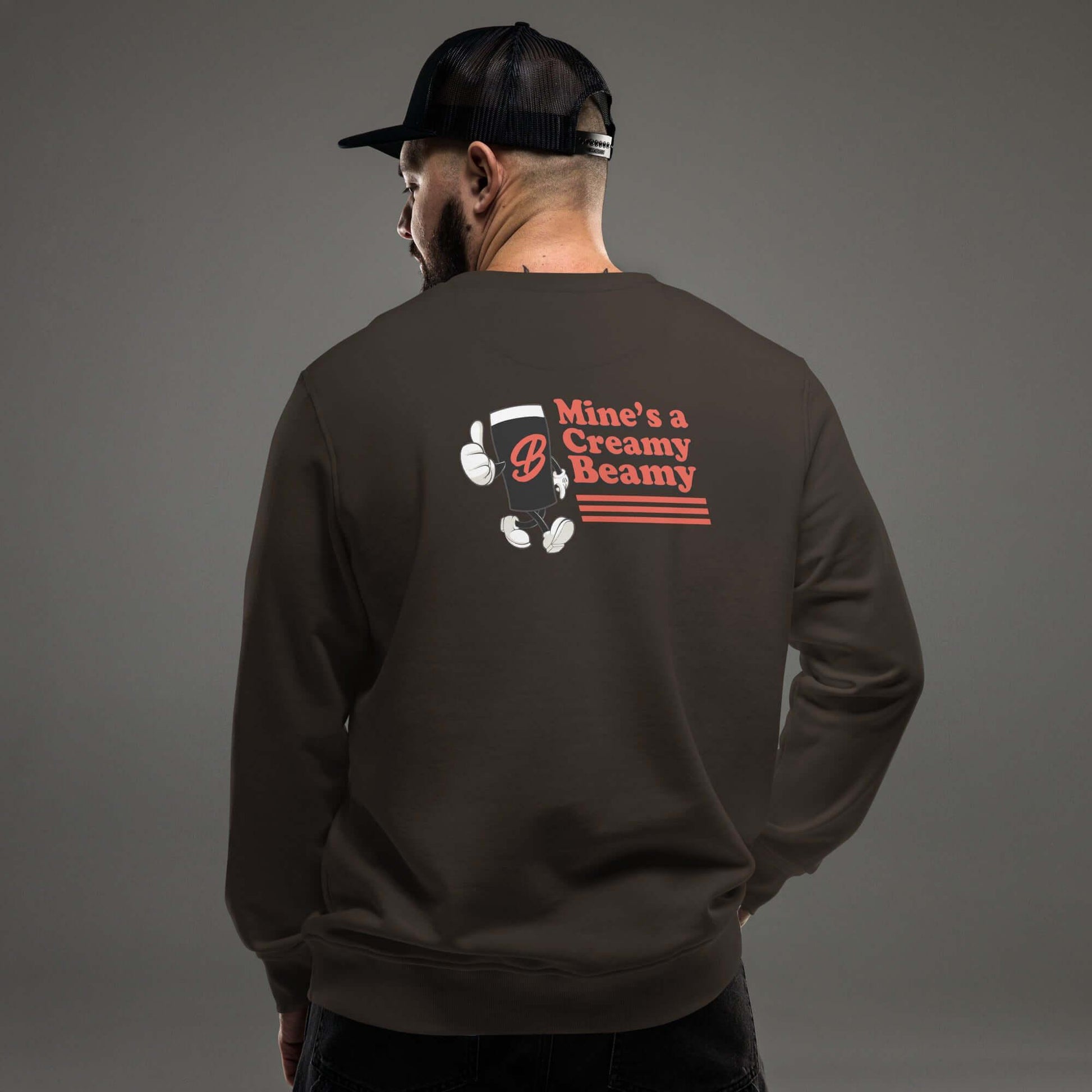 Creamy Beamy Organic Sweatshirt – Vintage Pint - Inspired Design - Stout & About