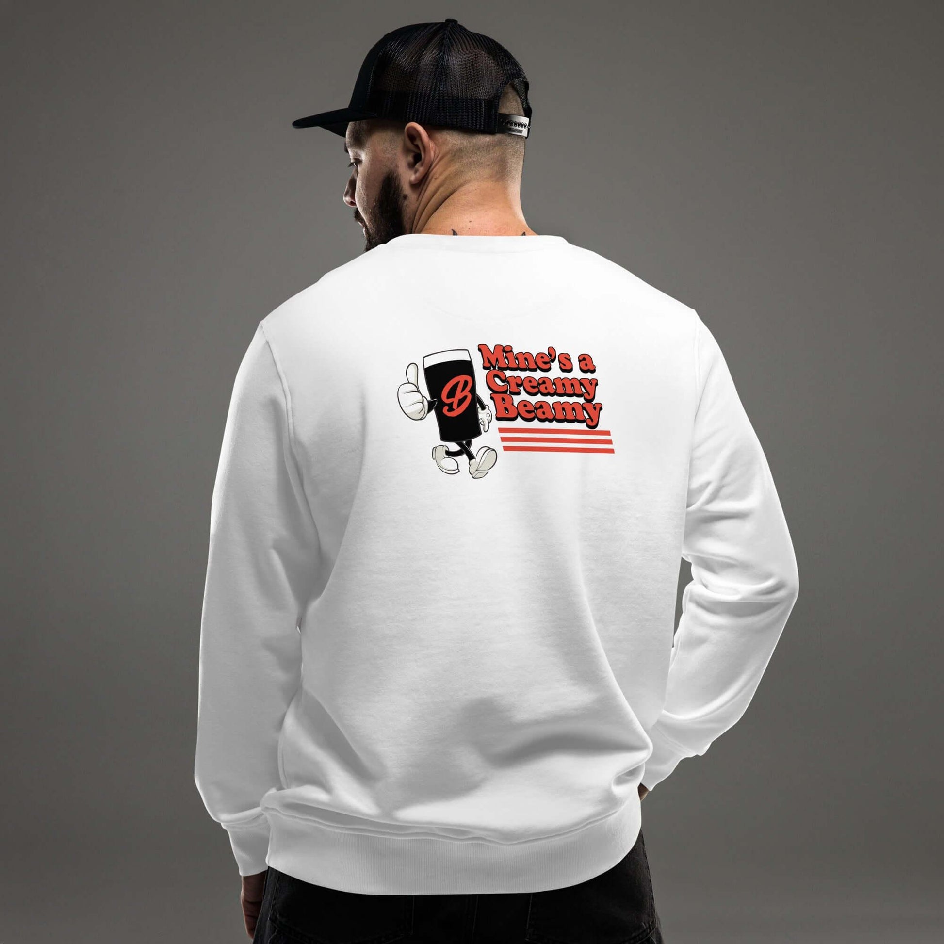 Creamy Beamy Organic Sweatshirt – Vintage Pint - Inspired Design - Stout & About