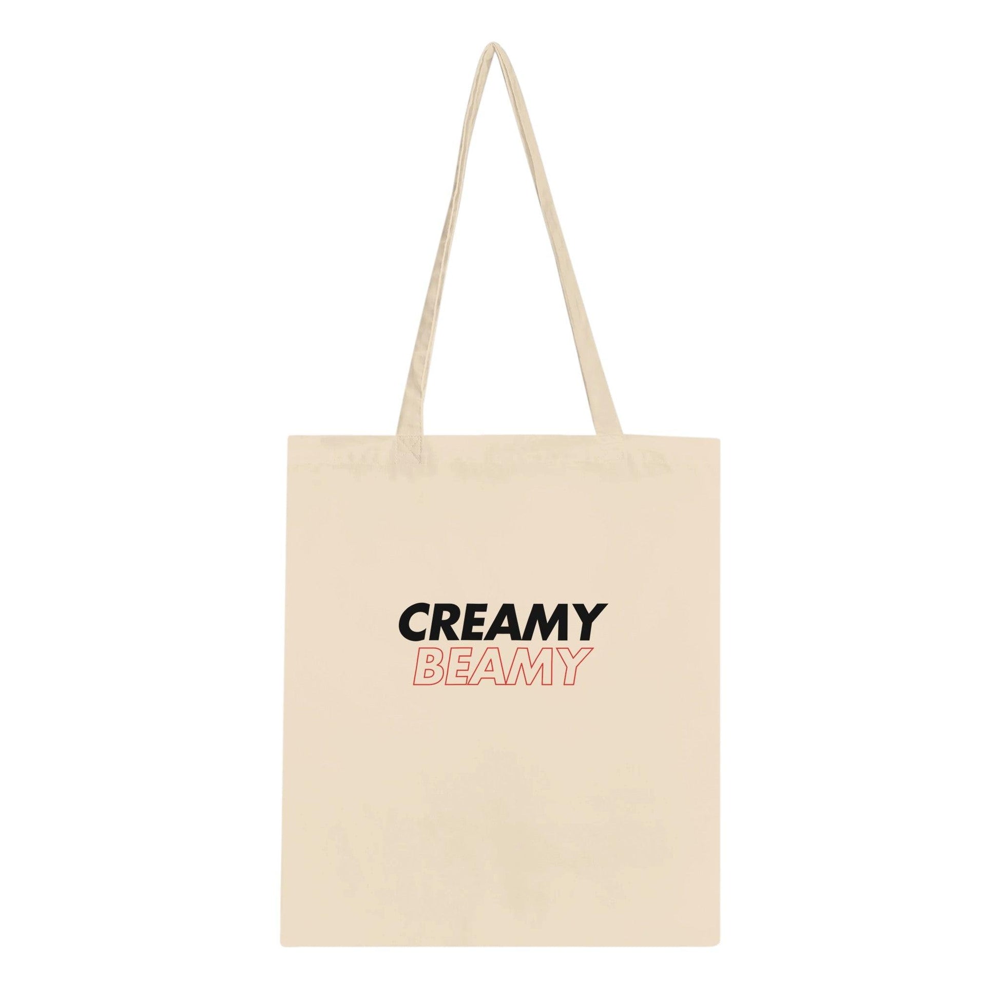 Creamy Beamy Tote Bag showcasing stylish design for Beamish Irish Stout lovers.