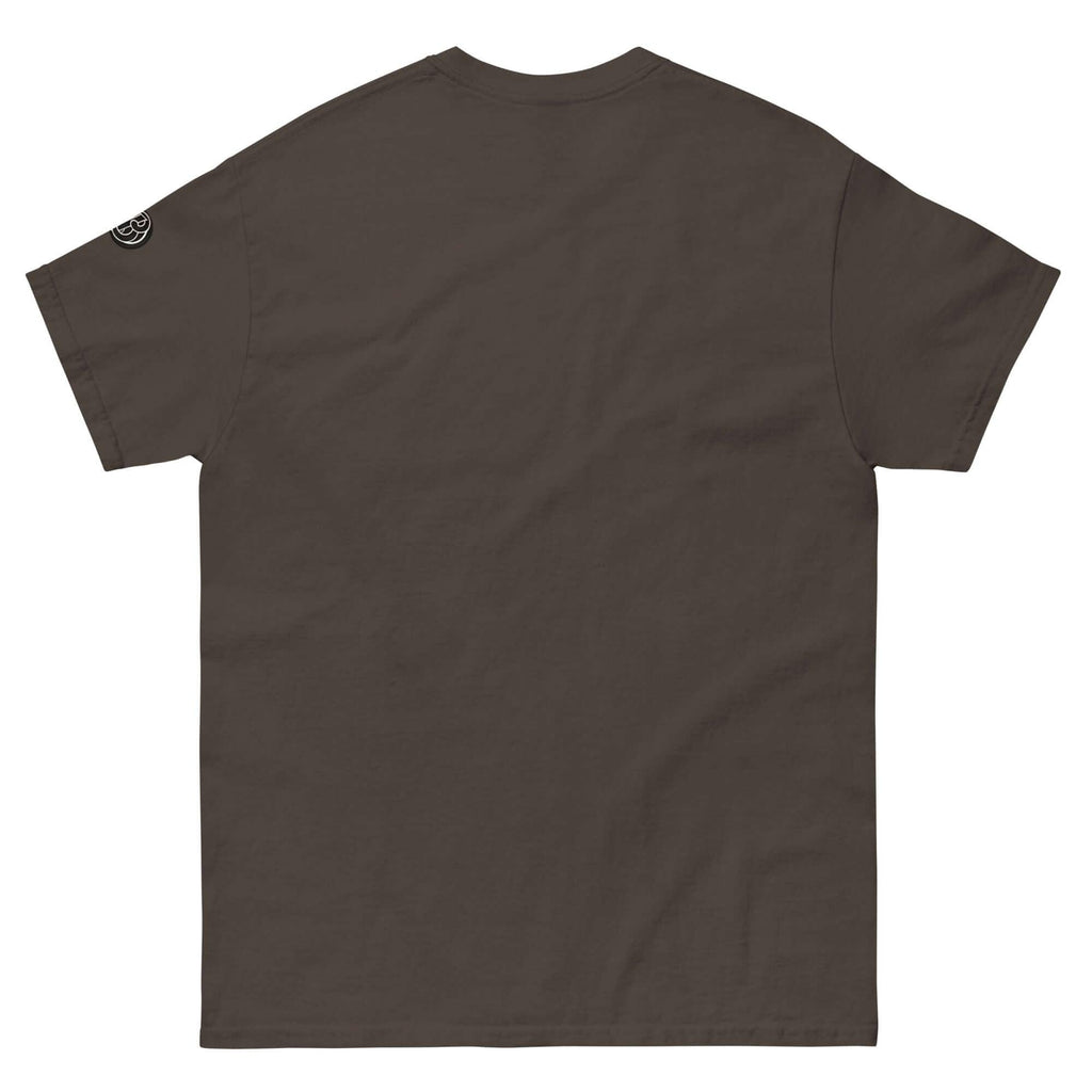 Back view of the Creamy Beamy Uni Sex T shirt in earthy color, perfect for stout lovers.