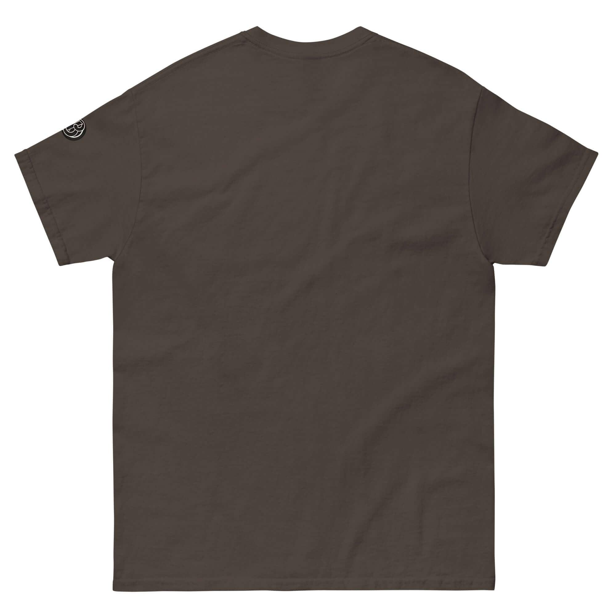 Back view of the Creamy Beamy Uni Sex T shirt in earthy color, perfect for stout lovers.