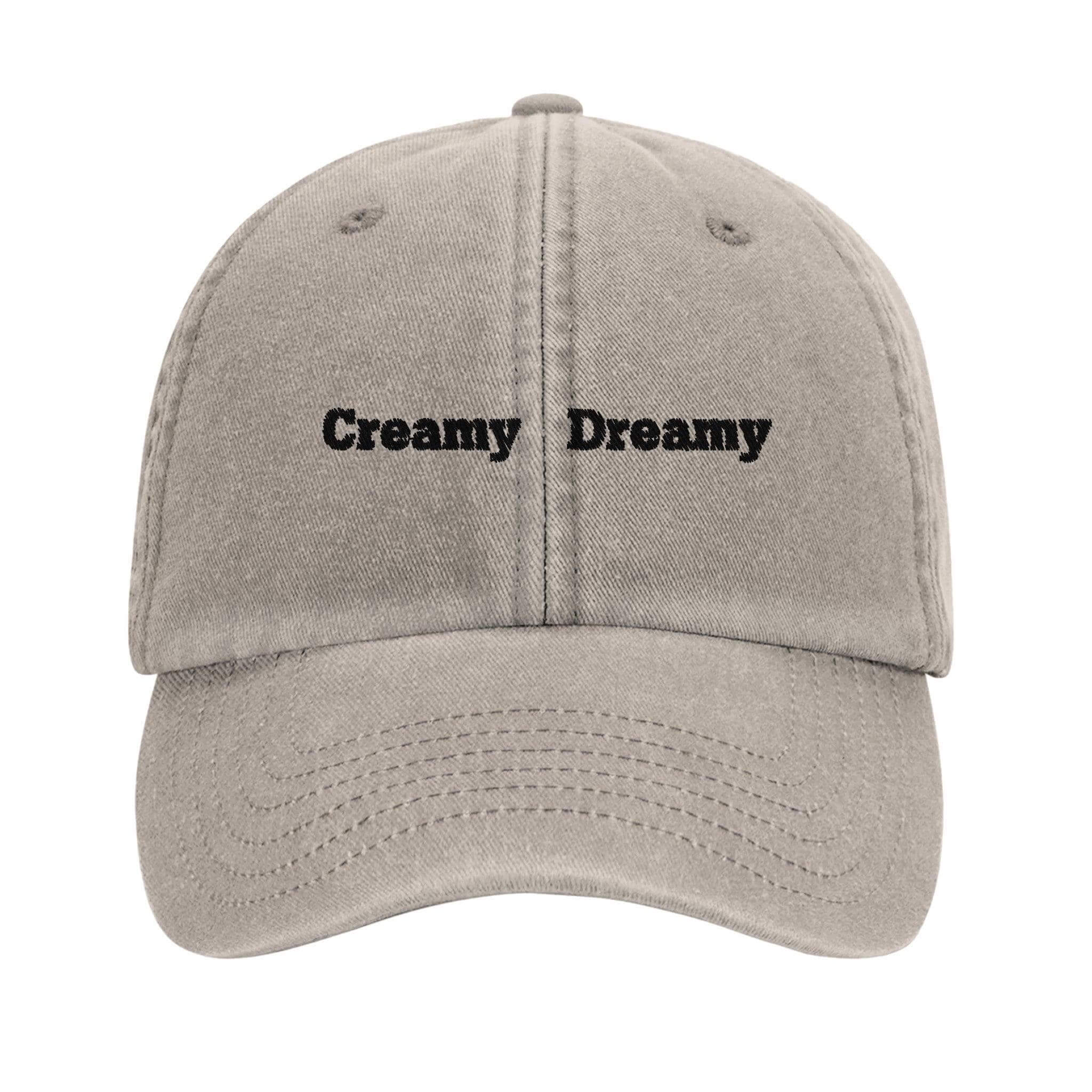 Creamy Dreamy Guinness Hat in brushed washed cotton, vintage dad cap with black embroidery for casual style