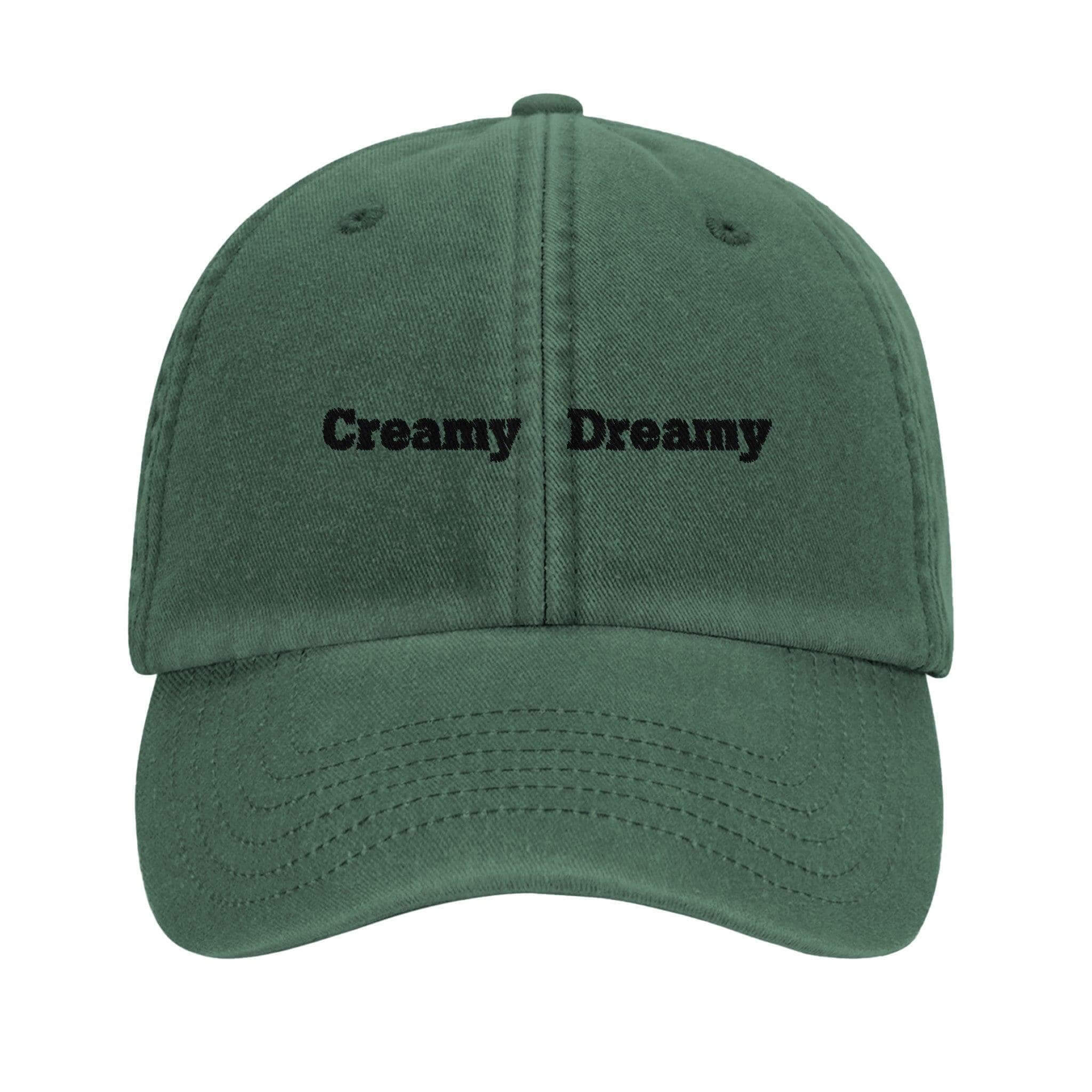 Creamy Dreamy Guinness Dad Cap in green, made from brushed washed cotton for stylish casual wear.