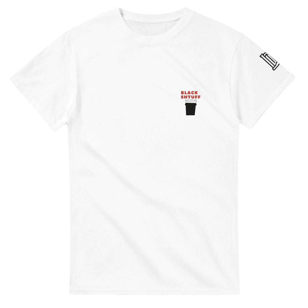 Guinness Lover's T-Shirt featuring 'Black Shtuff' text and pint glass design, perfect for beer enthusiasts.
