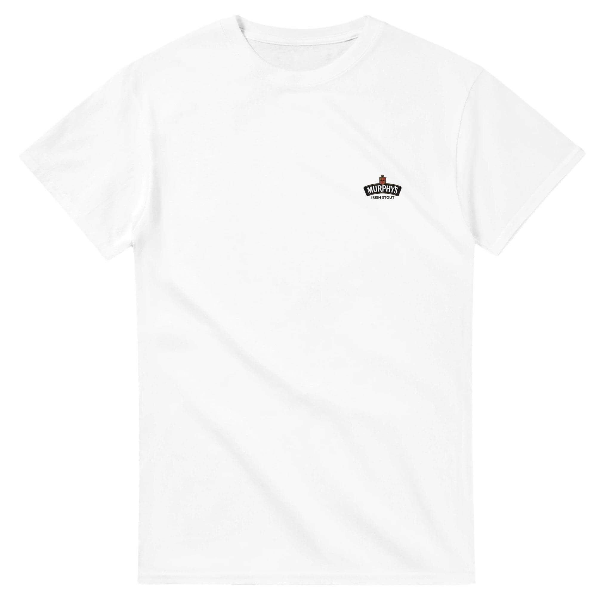 Murphys Irish Stout Cotton T-Shirt in white with iconic logo, perfect for craft beer lovers and casual wear.