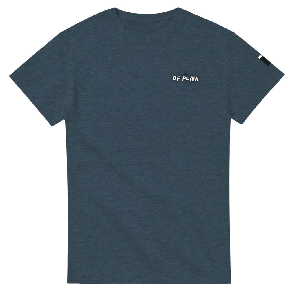 Back view of Pint of Plain Uni-Sex T-Shirt, featuring minimalist text design on soft cotton fabric.