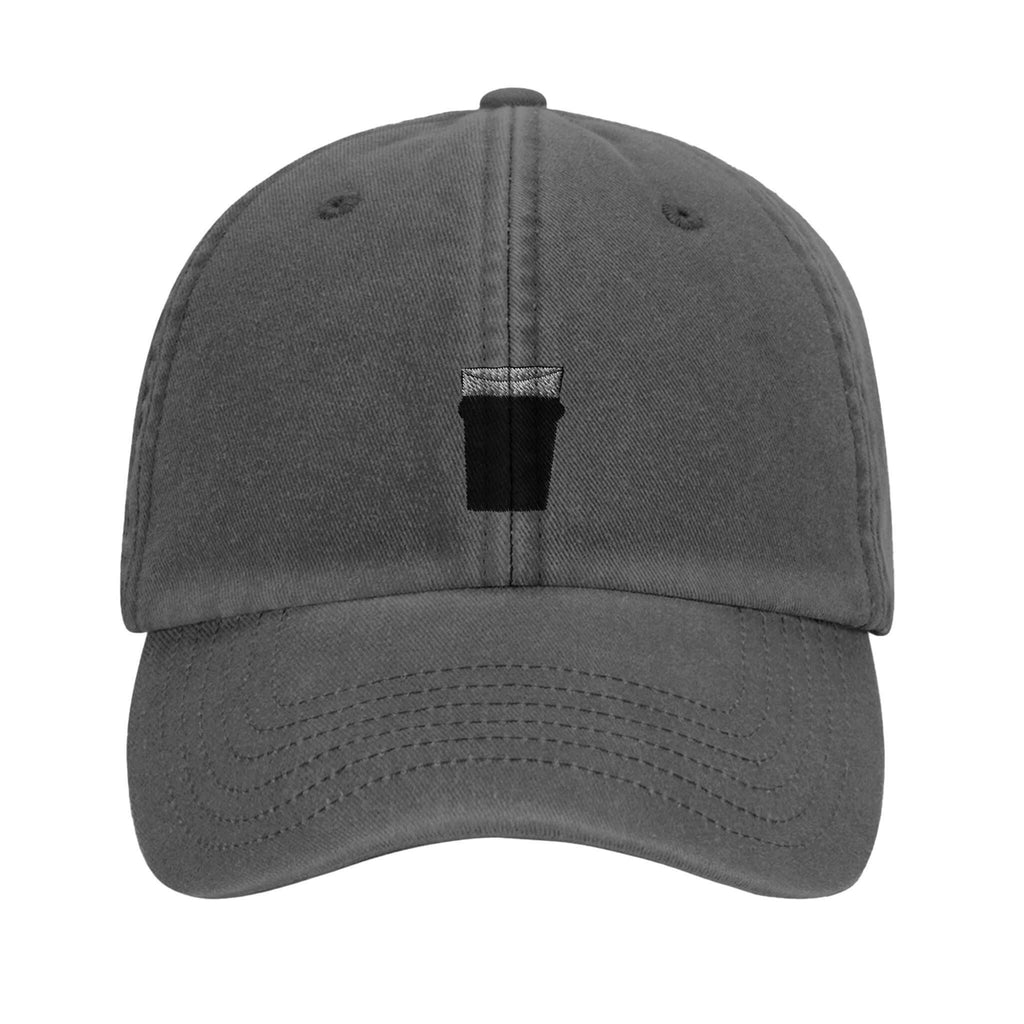 Pint of Plain Vintage Dad Hat in gray with embroidered pint glass design, perfect for beer lovers and vintage style enthusiasts.