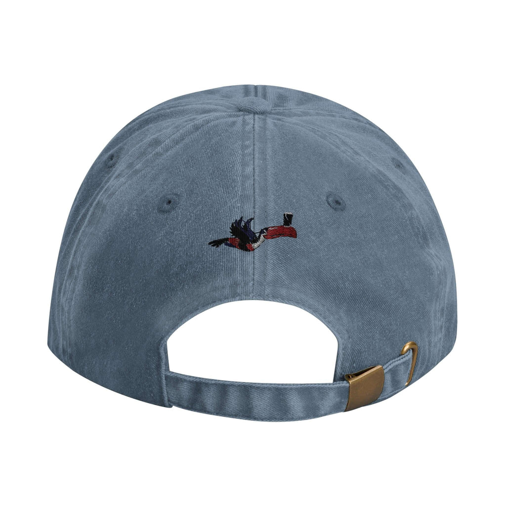 Back view of Pint of Plain Vintage Dad Hat showing embroidered design, perfect for beer lovers and vintage style enthusiasts.
