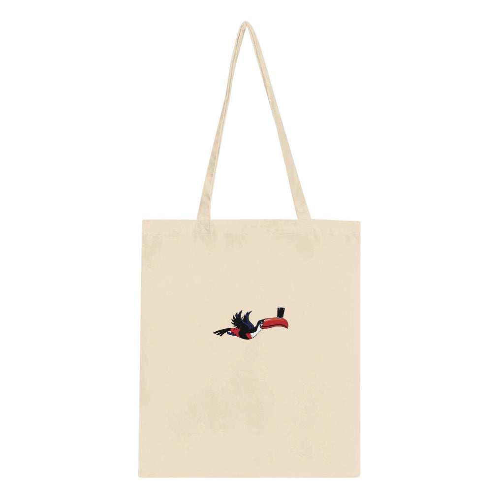 Premium Black Shtuff Tote Bag featuring a bird carrying a Guinness pint, perfect for Guinness lovers.