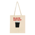 Premium Black Shtuff Tote Bag featuring a pint glass design, perfect for Guinness lovers on the go.