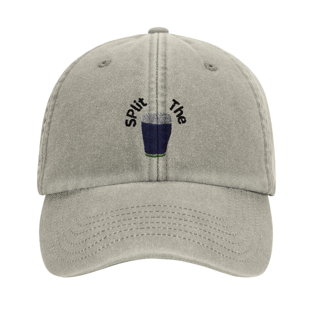 Split The G Guinness Hat in vintage style, showcasing a green pint, ideal for beer lovers and casual wear.
