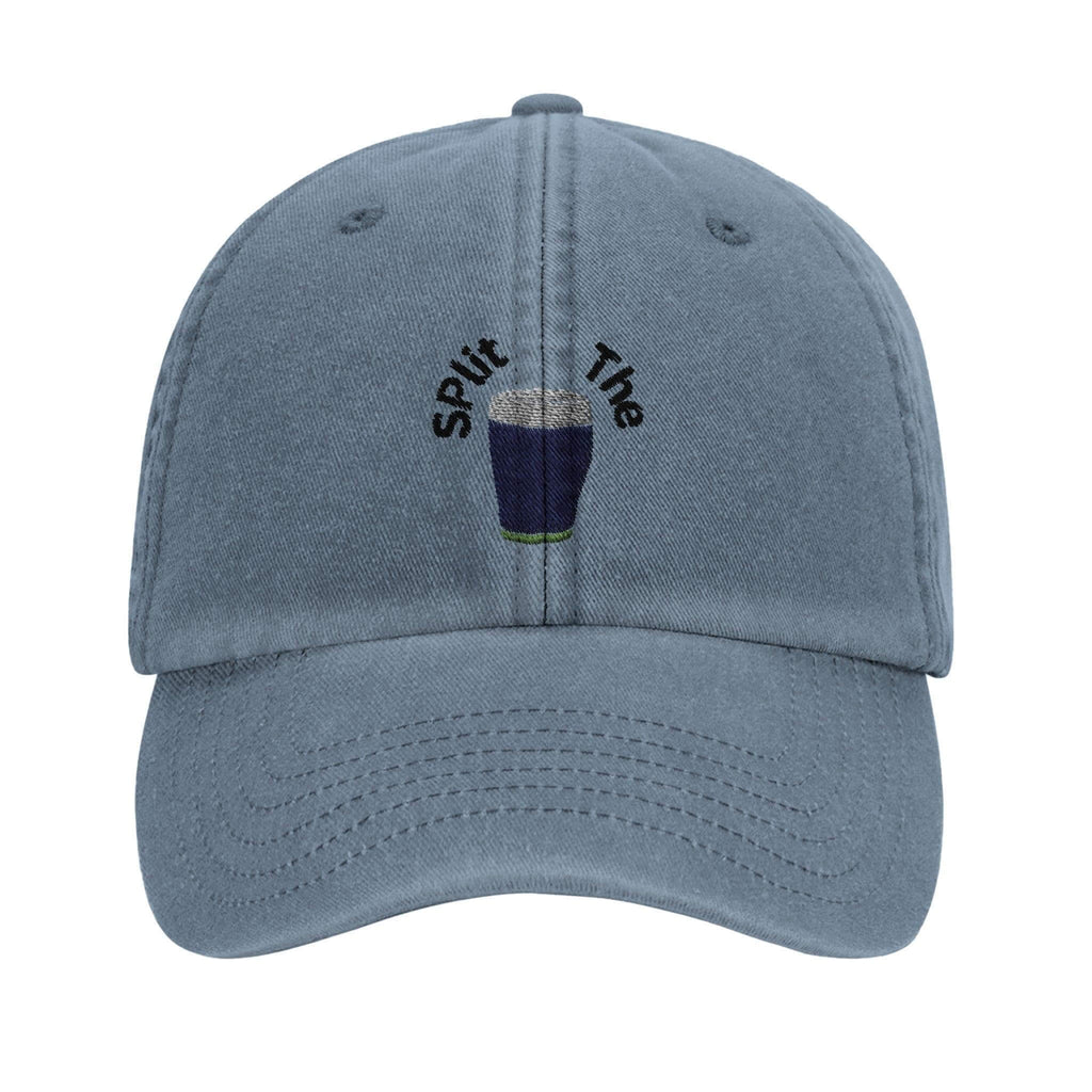 Split The G Guinness Hat in vintage style, perfect for beer lovers with comfortable stitched design.