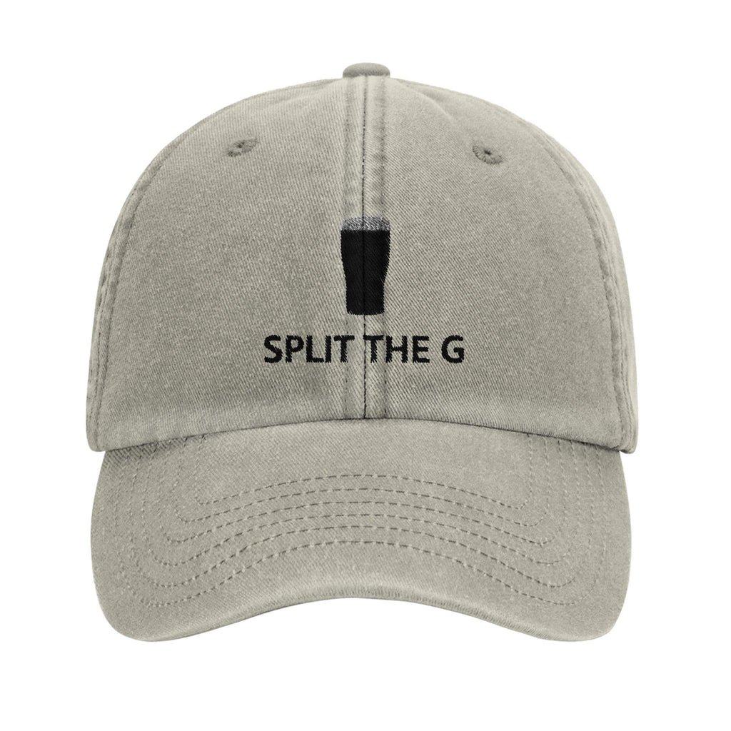 Split the G hat for pint lovers, featuring a vintage dad cap style with playful Guinness-inspired design.