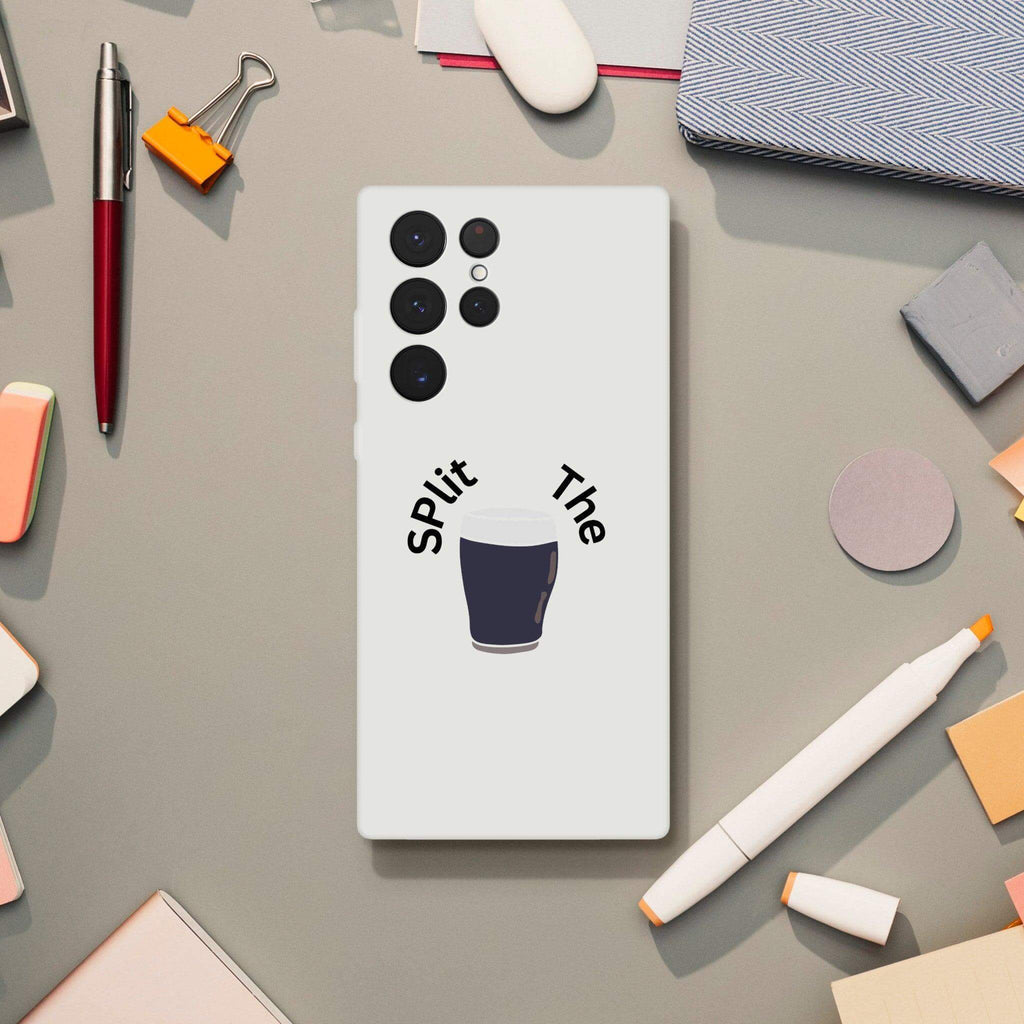 Split the G Phone Case featuring a pint of Guinness and stylish design, perfect for fans of Guinness.